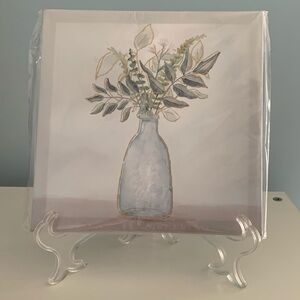 Canvas picture, vase and flowers. NWOT
